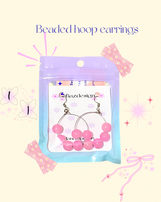 Beaded hooped earring